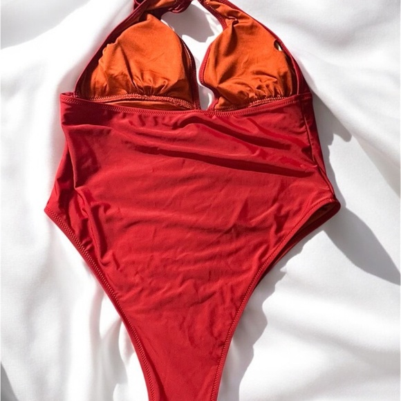 Mermaid Swimwear Orange-red One-Piece size L NWOT - Picture 2 of 4